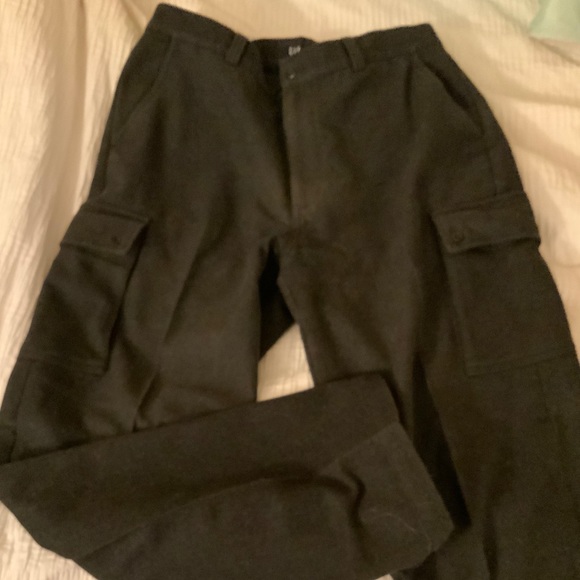 CARGO PANTS - 100% WOOL BLEND in CHARCOAL GREY